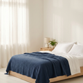 Solvrly Cloud Gauze Coverlet in Navy Blue