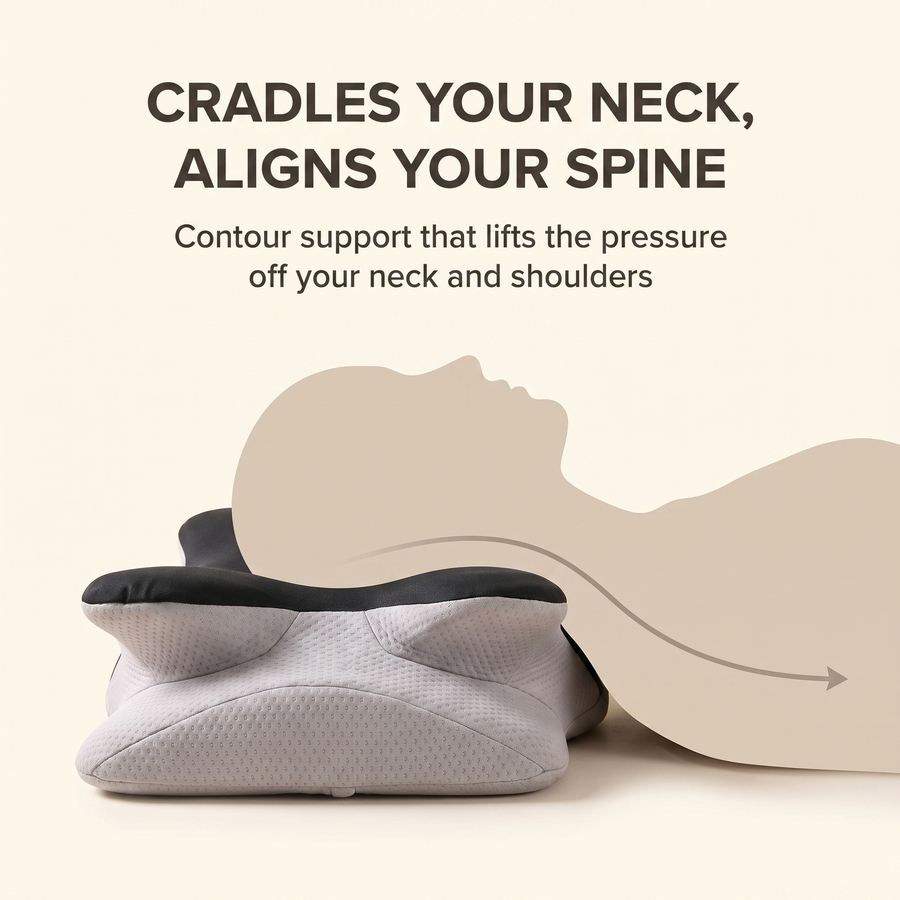Cradles your neck and aligns your spine - cervical contour support