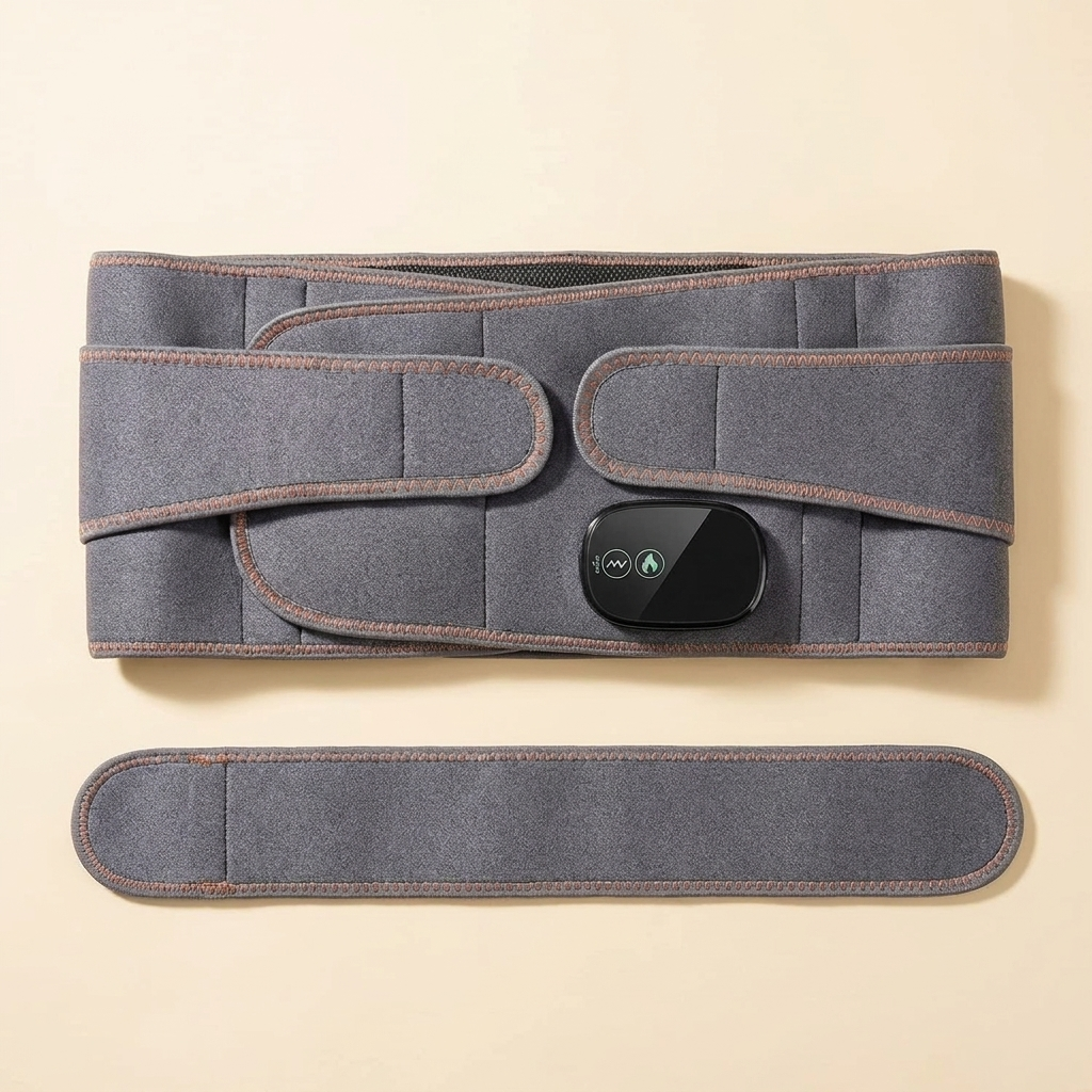 The belt laid flat beside its adjustable extension strap