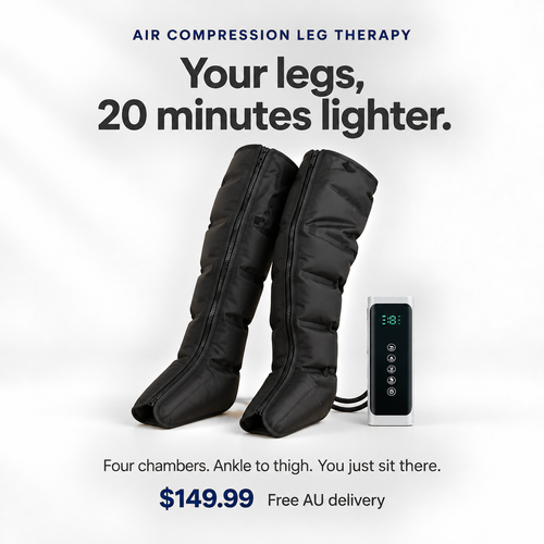 Solvrly Flow air compression leg massage boots with handheld controller